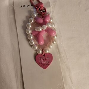Pink and White Balloon Dog  Bag Charm Bundle Of 3